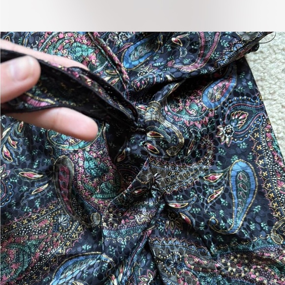 1990s Vintage Colorful Paisley Print Nightgown Lingerie - Picture 8 of 8